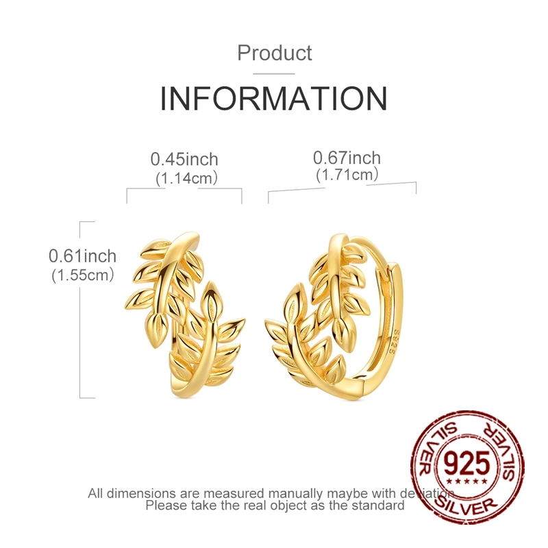 Women's 925 Sterling Silver Vine Hoop Earrings, Elegant Gift